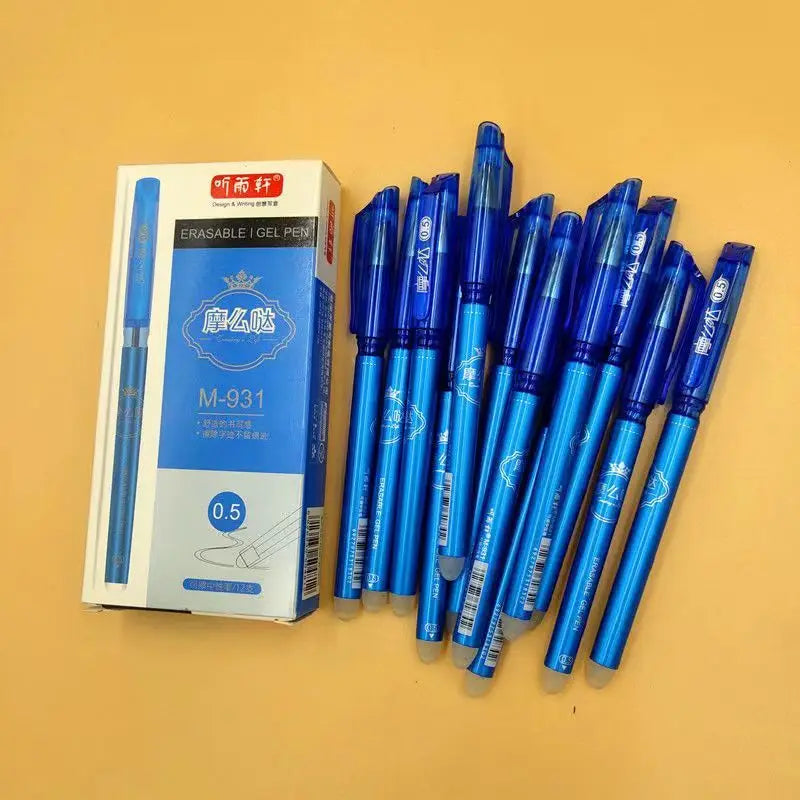 Erasable Pen Refill 0.5mm Black Crystal Blue Black Magic Eraser Pupil Erasable Neutral Pen Student Cute Retro school Calligraphy
