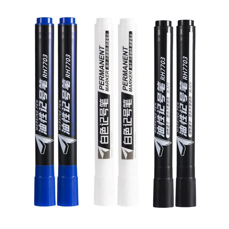 6pcsWaterproof Marker Pen Permanent Paint  Tread Environmental Car Tire Painting Graffti Shoe Signature Wood Rubber
