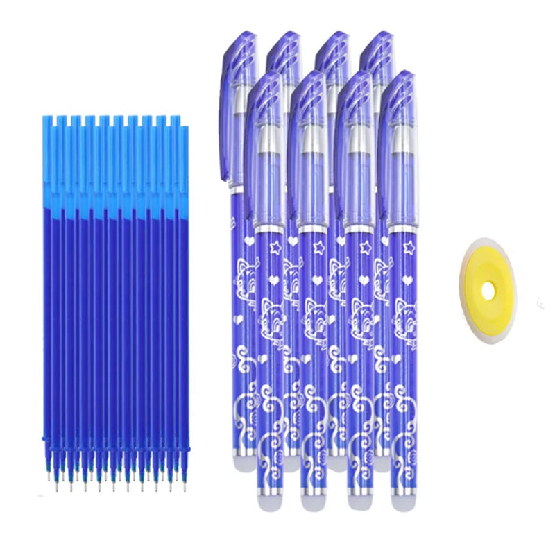 Erasable Pen Refills Rods Eraser Set 0.5mm Magic Erasable Gel Pen Paste Washable Handle Office School Writing Stationery