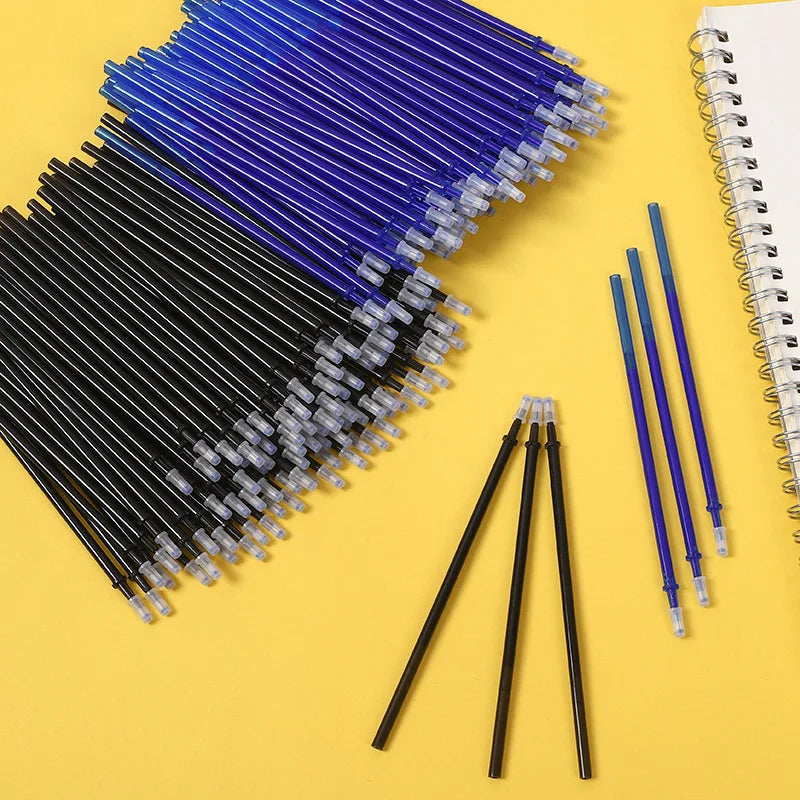 Lot Hot Erasable Gel Pens Rod 0.5 Mm Extra Fine Refill Core Replacement Full Needle Tube 0.5 Crystal Blue Black Erasable Pen