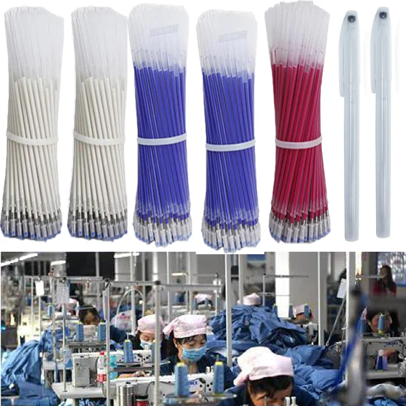 52pcs/set Sewing Heat Erasable Pen Refill for Quilting Sewing, Dressmaking, Fabrics, Tailors Black Blue Red Beige Red