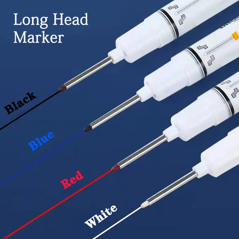 Black White 20mm Long Tip Marker Pens Oil Woodworking Decoration Deep Hole Writing For Deep Hole Ceramic Tile 5pcs/Set
