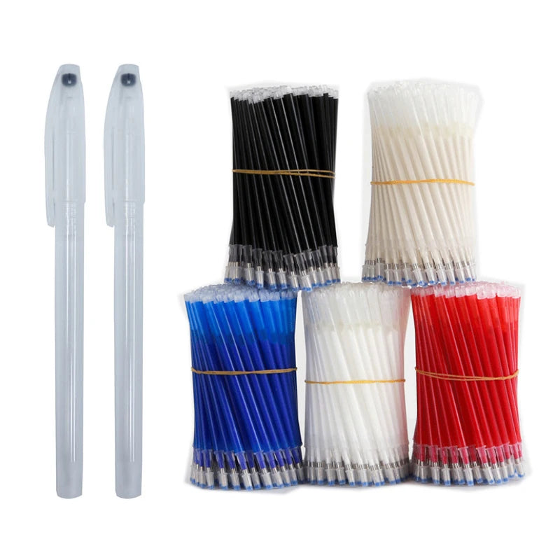 42Pcs/set High Temperature Disappearing Fabric Refills Textile Pen Case Heat Erase Refill Dressmaking Fabric PU Leather Sewing